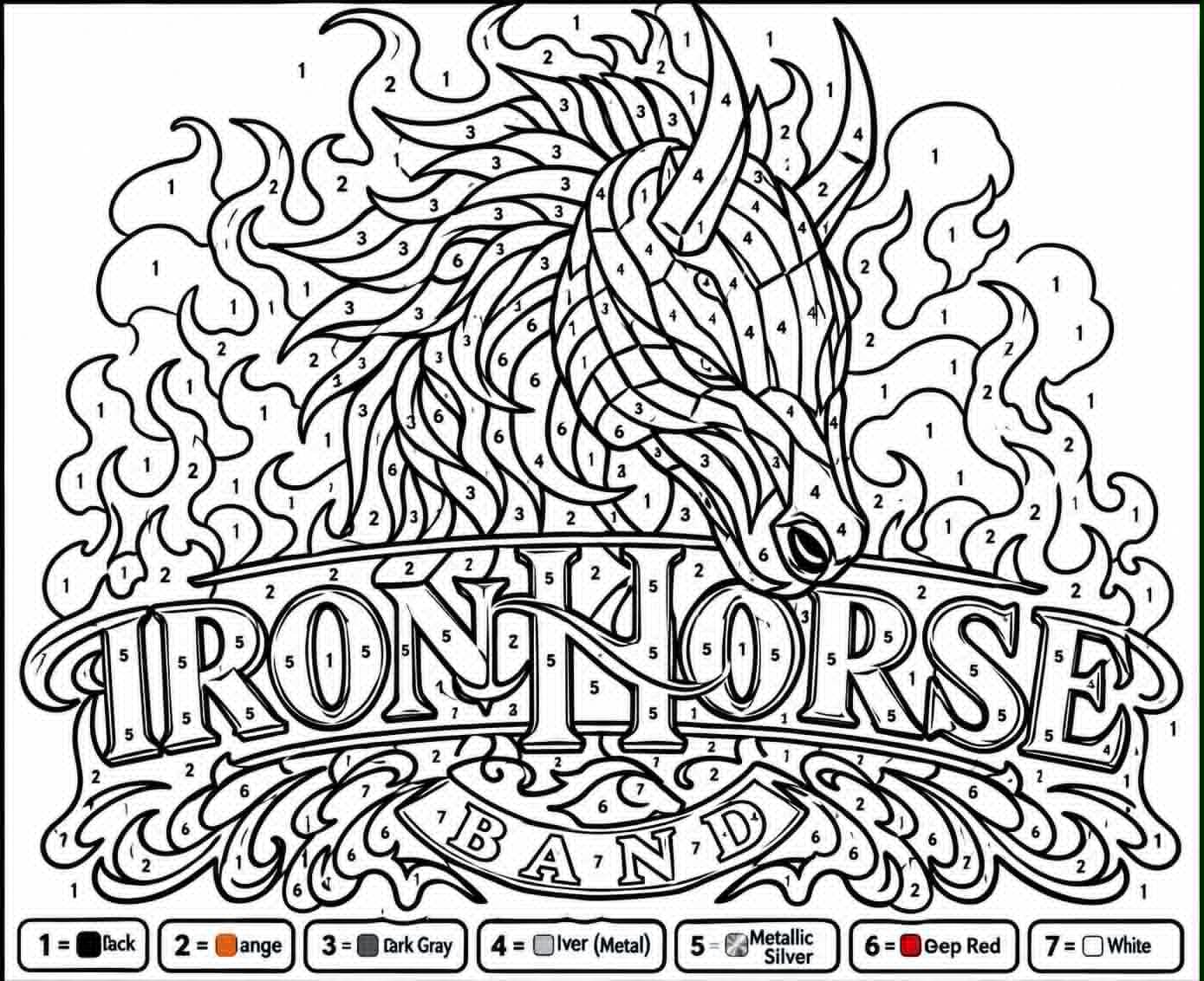 IronHorse Band logo coloring page